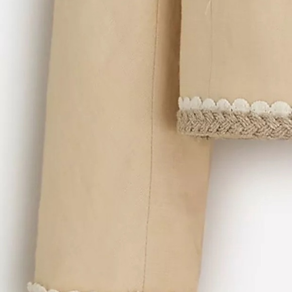 NWT J.Crew Cropped Linen Lady Jacket Raffia Woven Buff Clay Beige 14 - Picture 7 of 12